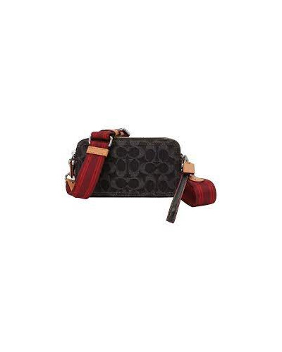 Sac Porté croisé Kira en denim signature COACH CE778 Noir