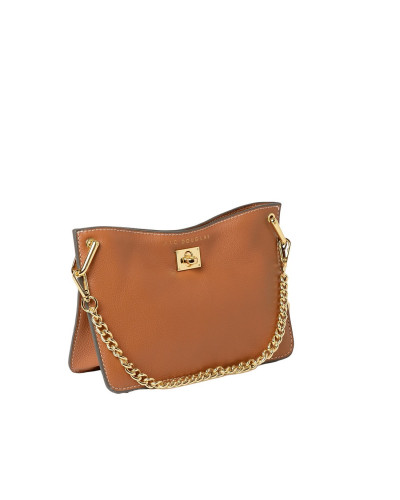 Sac bandoulière cuir Audace ROMY XS Chatain