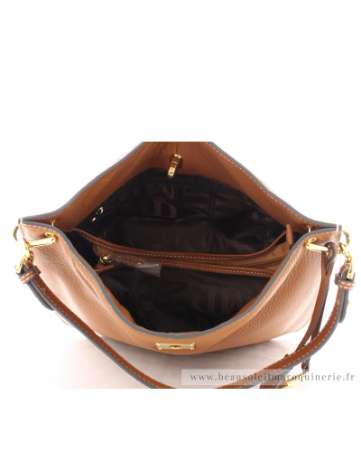 Sac porté épaule cuir KENTUCKY ROMY S Chatain