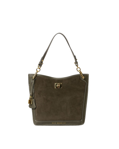 Sac porté épaule cuir bi-matière Kentucky ROMY S Vert Mousse