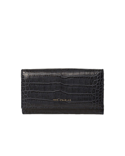 Compagnon cuir Façon  Croco Gondole ROMY Navy