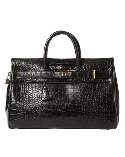 Grand sac à main cuir Façon Croco Pyla ROMY S Noir