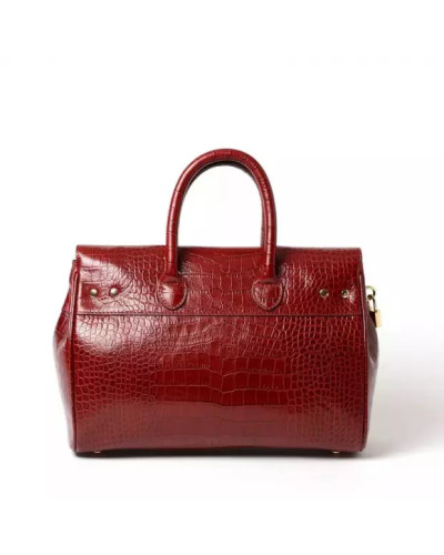 Sac à main cuir Façon Croco Pyla ROMY XS Carmin