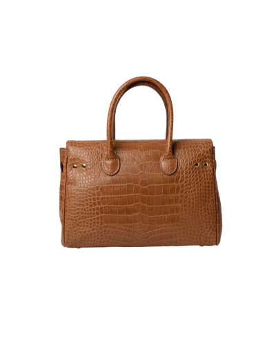 Petit sac à main Façon Croco Pyla ROMY XXS Chatain