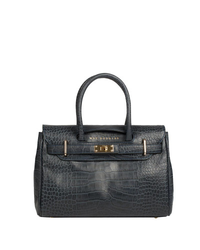 Petit sac à main cuir Façon Croco Pyla ROMY XXS Noir