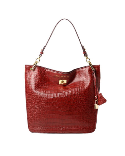 Sac Porté Epaule cuir Façon Croco Kentucky ROMY S Carmin