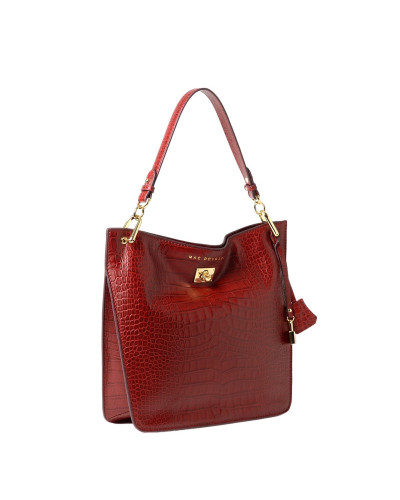 Sac Porté Epaule cuir Façon Croco Kentucky ROMY S Carmin