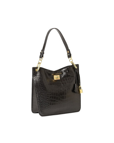 Petit sac Porté Epaule cuir Façon Croco Kentucky ROMY XS Noir