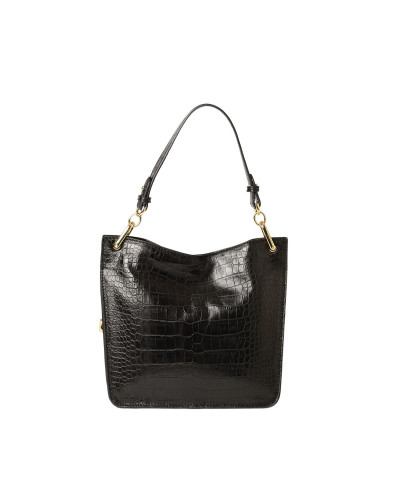 Petit sac Porté Epaule cuir Façon Croco Kentucky ROMY XS Noir