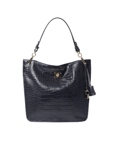 Sac Porté Epaule cuir Façon Croco Kentucky ROMY S Navy