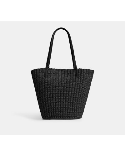 Sac Cabas en paille COACH CQ786 Noir