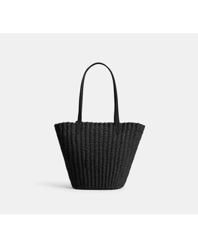 Petit Sac Cabas en paille COACH CQ785 Noir