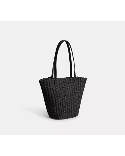 Petit Sac Cabas en paille COACH CQ785 Noir