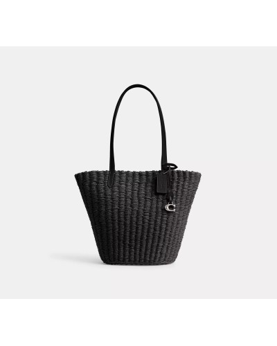 Petit Sac Cabas en paille COACH CQ785 Noir