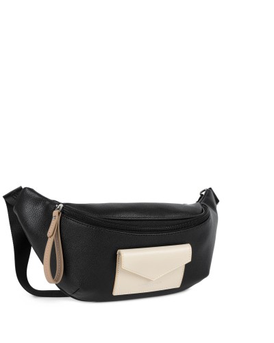 Sac Banane MAYA 517-85 Noir/Ecru/Nude