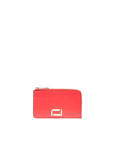 Porte Cartes Zippé ANGELE de LANCEL A13158 Rouge Baiser