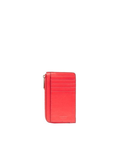 Porte Cartes Zippé ANGELE de LANCEL A13158 Rouge Baiser